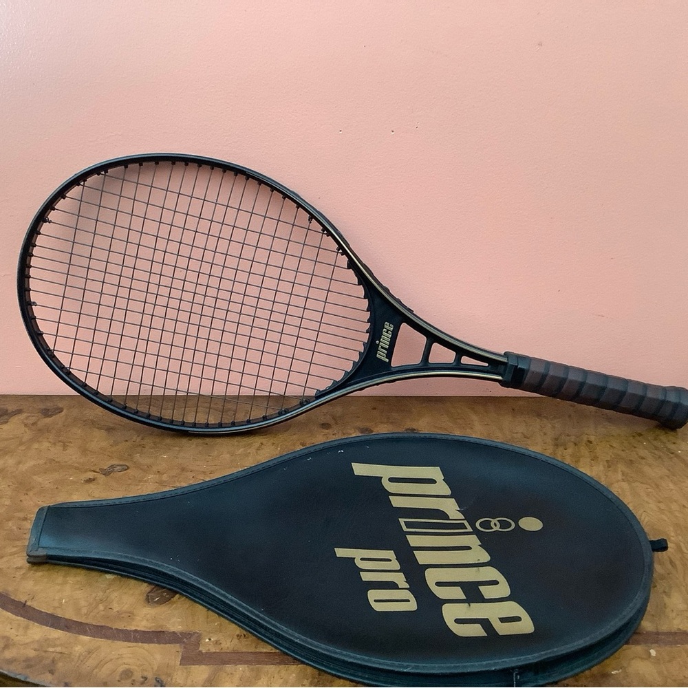Vintage Prince Pro Series Tennis Racket 4 1/2 With Cover